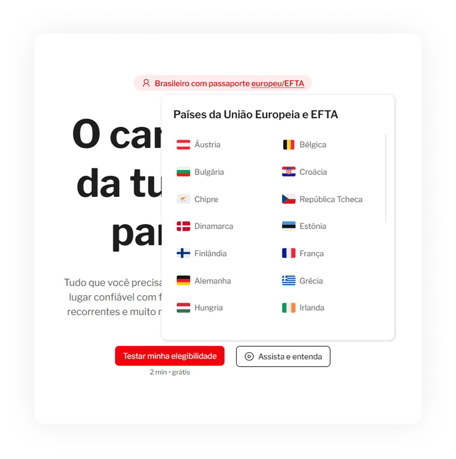 what happens when hovering over the EU/EFTA label