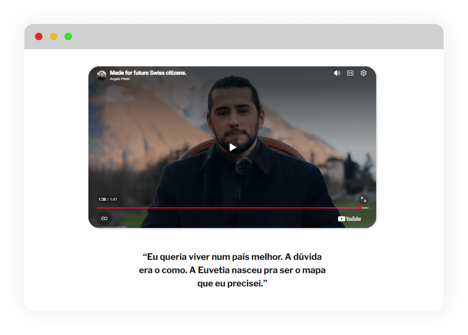 video section of the landing page
