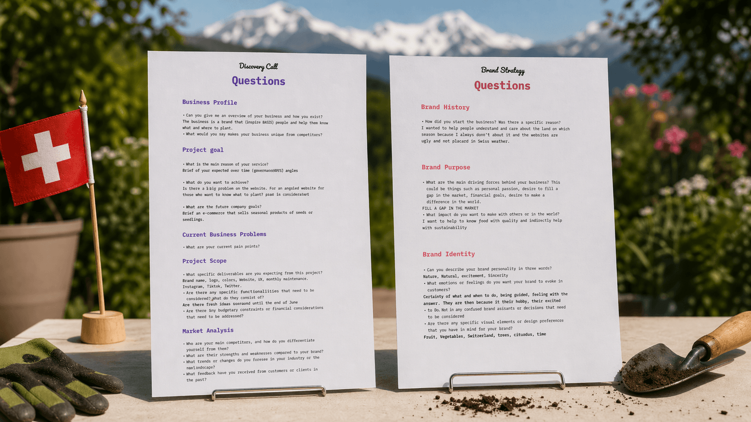 Discovery and brand strategy material
