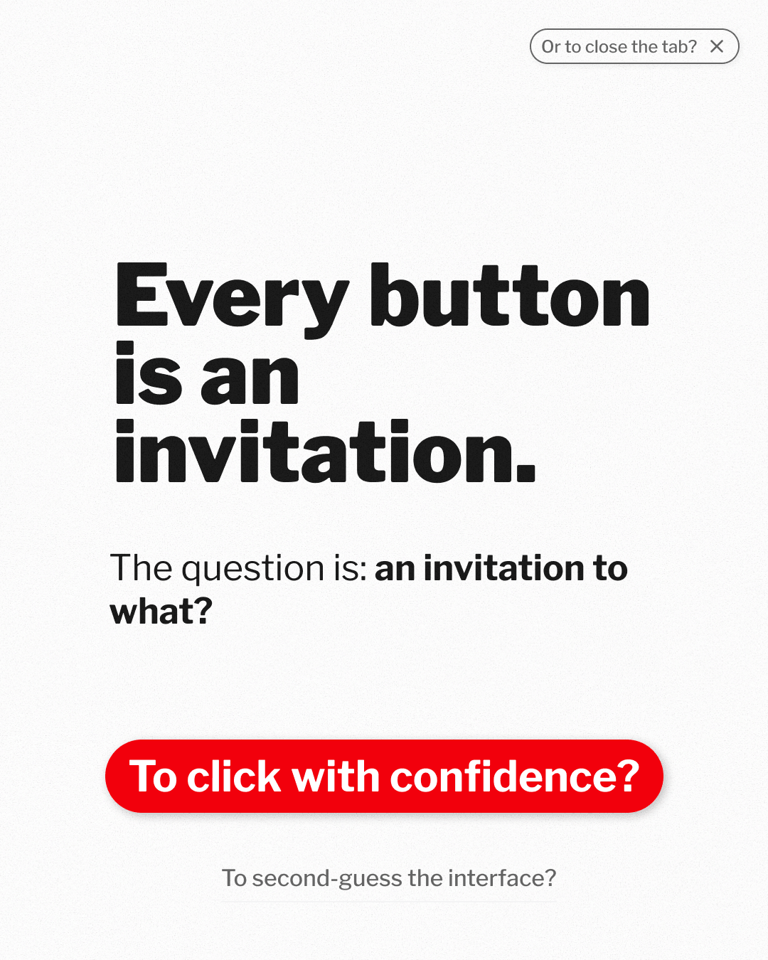 Visual asking what every button invites the user to do