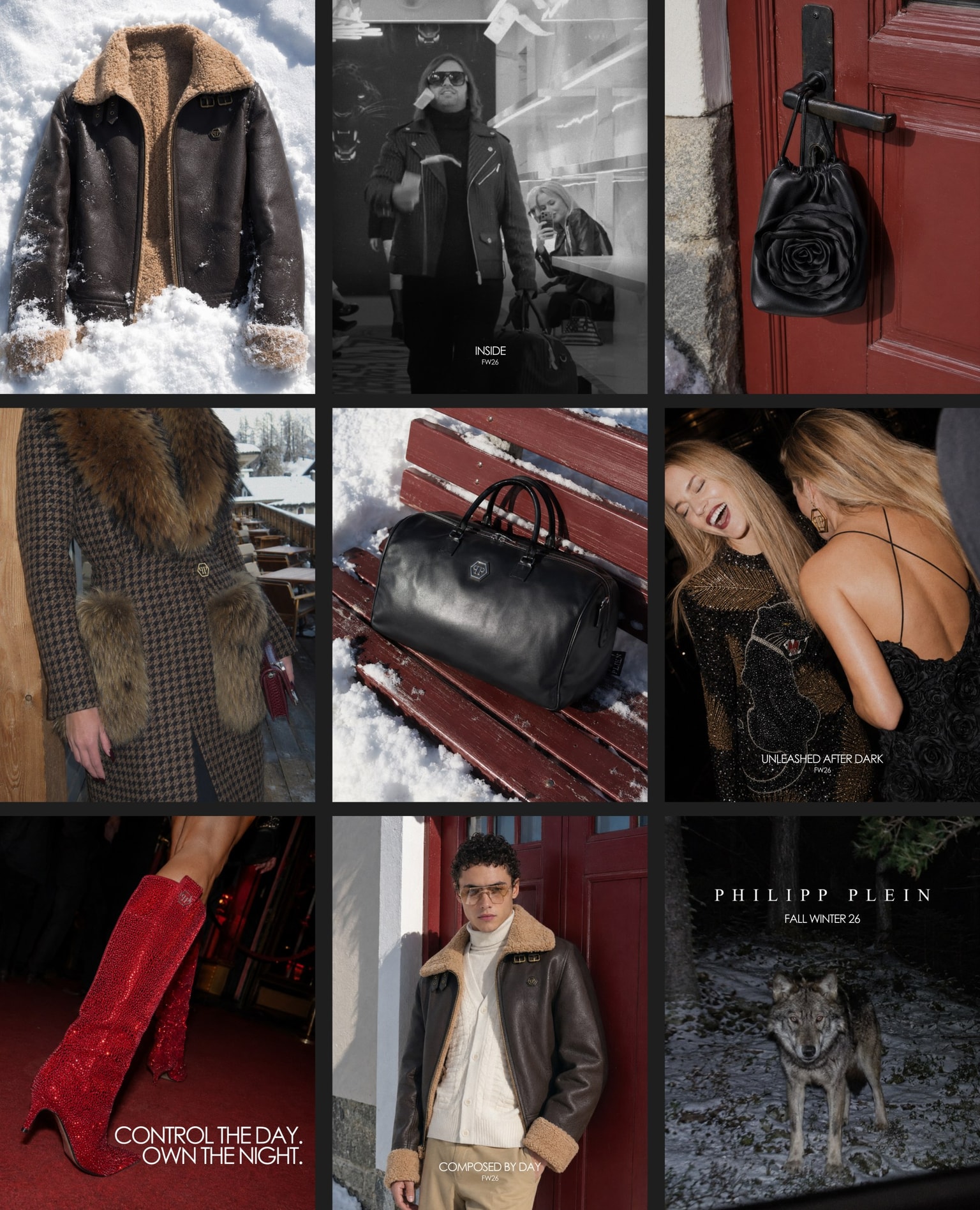 Nine-post Instagram feed composition for the FW26 launch